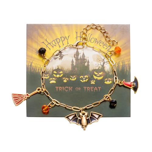 NPXUAMTJ Moderne Alloy Ketten Kettenarmbänder Mit Halloween Themenhaftem Unisex Schmuck Für Geschenke Und Trendige Outfits Verstellbare Fledermaus Handkette von NPXUAMTJ