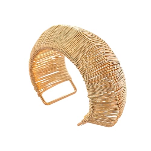 NPXUAMTJ Moderne Geometrische Metallquadratmanschette Armband Offener Armreifen Einstellbares Handgelenk Schmuckzubehör Mit Kunstvollen Webdesigns Open Einstellbar Gewebter Armreifen von NPXUAMTJ