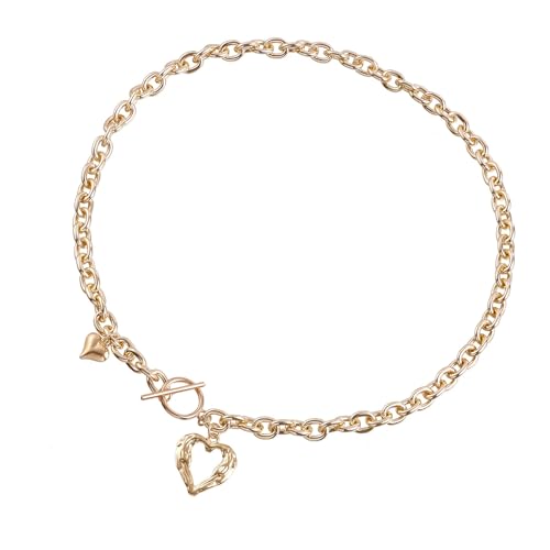 NPXUAMTJ Moderne Herz-Halskette mit großer Kette, allergieresistente Aluminiumlegierung mit Herz-Anhänger für Versammlungen NPXUAMTJ Moderne Herz-Halskette mit großer Kette, allergieresistente Aluminiumlegierung mit Herz-Anhänger für Versammlungen von NPXUAMTJ