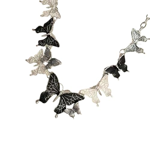 NPXUAMTJ Moderner Schmetterling Anhänger Halskette Kette Halskette Sparkly Hals Schmucklegierung Textur Für Frauen Und Mädchen Farbenfroher Schmetterling Vorhanden von NPXUAMTJ