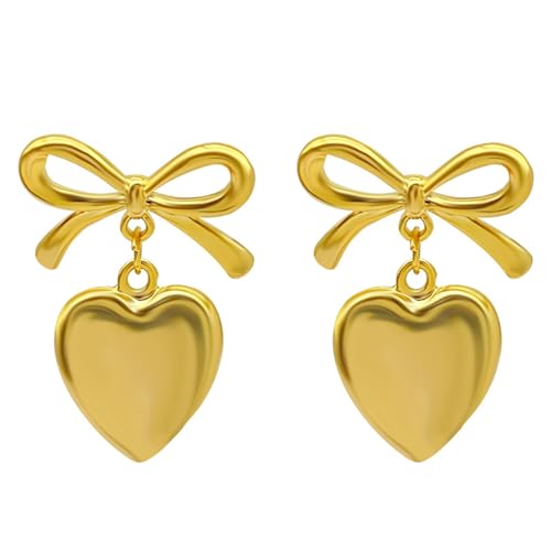 NPXUAMTJ Modische Herzheize Ohrringe Party Schmuck CCB Bowknot Drop Ohrringe Hangle Ohrringe Geschenk Für Frauen Mädchen von NPXUAMTJ
