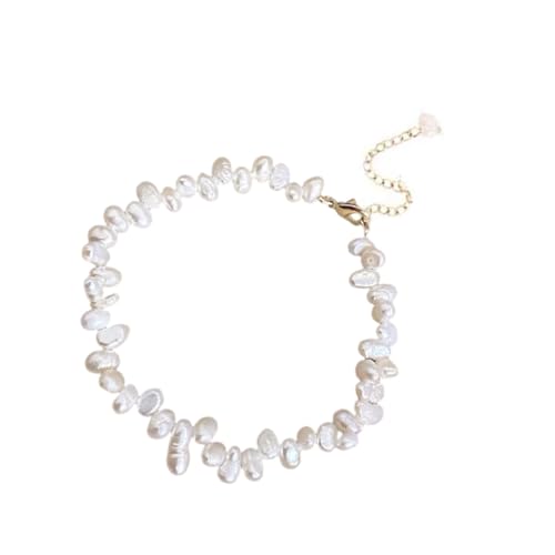 NPXUAMTJ Modische Süßwasserperlen, Schlüsselbeinkette, unregelmäßige Perlen, Schmuck für den täglichen Gebrauch, handgefertigtes Accessoire von NPXUAMTJ