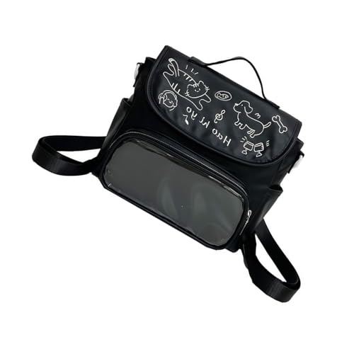 NPXUAMTJ Modische Umhängetasche PU Leder Messengerbeutel Mit Klaren Display Designs Trendy Streetwear Accessoire Für Jugendliche Mädchen Display Rucksack von NPXUAMTJ