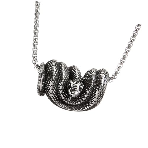 NPXUAMTJ Ouroboros Schlange Anhänger Halskette Eckung Auf Edelstahl Schlange Halskette Mit Gotischem Charme Für Männer Und Frauen von NPXUAMTJ