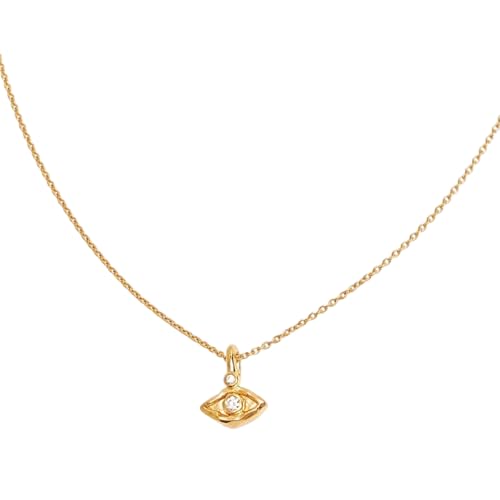 NPXUAMTJ Palms Eye Anhänger Halskette Zirkon Eingebetteter Charm Choker Verstellbarer Länge Neckchain Handgefertigte Unisex Schmuckzubehör Goldplattiert Kette von NPXUAMTJ