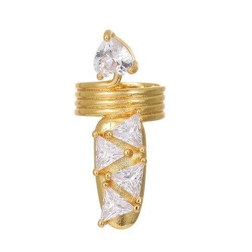 NPXUAMTJ Punkstile Verstellbare Imiation Nägel Ringe Gothic Claw Schmuck Für Frauen Halloween Kostümpartys Und Täglich Tragen Falsche Nagelschmuck Mit Kristallen von NPXUAMTJ