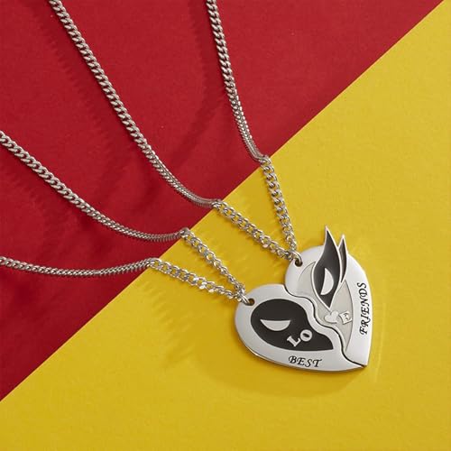 NPXUAMTJ Romantik Passende Liebe Herz Halskette Legierung Verstellbarer Kettenpaar Schmuck Geschenk Für Jubiläum Oder Hochzeit Unisex Paar Herz von NPXUAMTJ