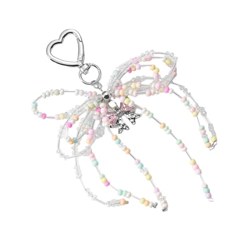 NPXUAMTJ Romantik Stylish Love Heart Anhänger Bowknot Schlüsselbund Accessoire Stylish Key Für Frauen Robustes Metallauto Schlüsselanhänger von NPXUAMTJ
