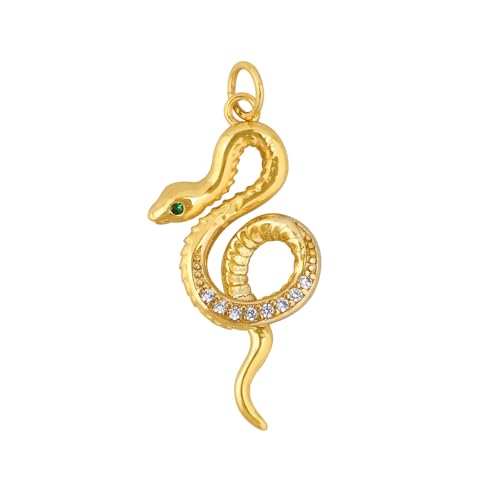 NPXUAMTJ Schillerndes Full Zircon Schlangengeformte Halskette Anhänger Handgefertigte Ohrringe Charme Schmuck Accessoires Für Mode Enthusiasten Kupferschmuck Halskette von NPXUAMTJ