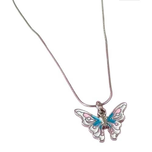 NPXUAMTJ Schmetterling Anhänger Halskette Mit Polierter Legierung Für Tägliche Verschleiß Und Geburtstagsgeschenke Eleganter Schlüsselbeinlänge Halskette von NPXUAMTJ