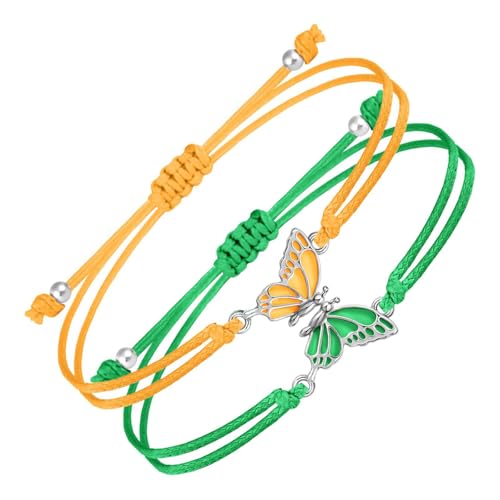 NPXUAMTJ Set Von 2 Freundschaftsarmbändern Für Mädchen Und Kinder Eleganter Schmetterling Charme Handchain Handgefertigte Freundin Geschenke NPXUAMTJ Set Von 2 Freundschaftsarmbändern Für Mädchen Und Kinder Eleganter Schmetterling Charme Handchain Handgefertigte Freundin Geschenke von NPXUAMTJ