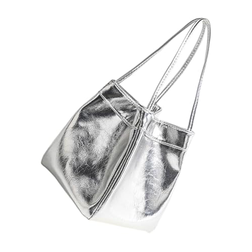 NPXUAMTJ Spiegelte Finish PU Bucket Tasche Mit Bequemer Riemen Geräumiger Kleidung Resistente Handtasche Freizeitpreis Für Frauen PU Lederhandtasche von NPXUAMTJ