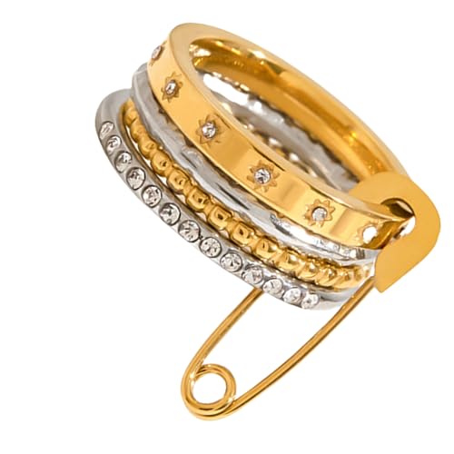 NPXUAMTJ Stapelbare Edelstahlringe Moderne Minimalisten Entwerfen Tragbare Für Ihren Komfortablen Stapelbaren Schmuck Tragbar Für Tägliche Wear 3 Styles Geschenk von NPXUAMTJ