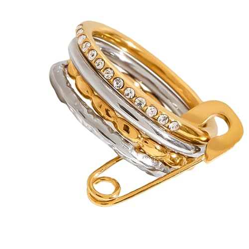 NPXUAMTJ Stapelbare Edelstahlringe Moderne Minimalisten Entwerfen Tragbare Für Ihren Komfortablen Stapelbaren Schmuck Tragbar Für Tägliche Wear 3 Styles Geschenk von NPXUAMTJ