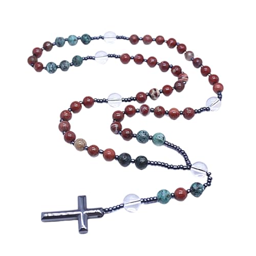 NPXUAMTJ Stilvolle Halskette mit Naturstein-Anhänger, Halskette, Charm-Halskette, Perlen-Halskette, Steinstruktur, Geschenk für Damen und Herren von NPXUAMTJ