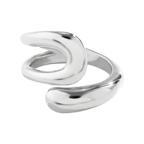 NPXUAMTJ Stilvolle Kreative Metall Offene Ringe Modische Geometrische Formen Fingerringe Wasserdichte Schmuck Für Partys Und Festivals Casual Party von NPXUAMTJ