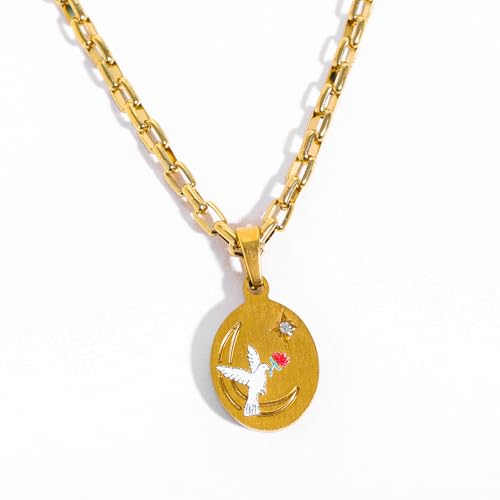 NPXUAMTJ Stylish Handgefertigtes Pfirsich Blumen Halskette Handgemalte Anhänger Halskette Accessoire Verbessert Ihr Modisches Statement Handgemalte Anhängerschmuck von NPXUAMTJ