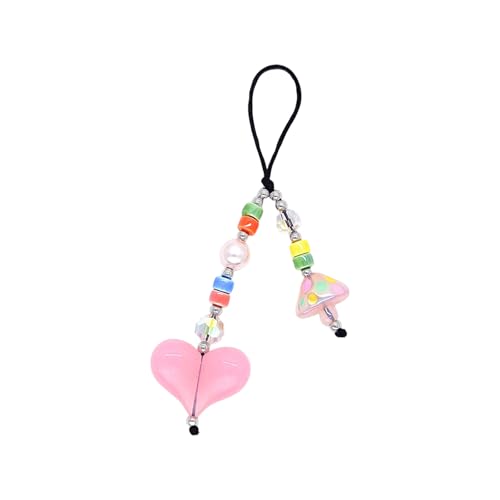 NPXUAMTJ Stylish Heart Perle Keychain Harz Textur Harz Telefon Schmuck Für Langlebigkeit Ideal Für Enthusiasten Und Modefrauen von NPXUAMTJ
