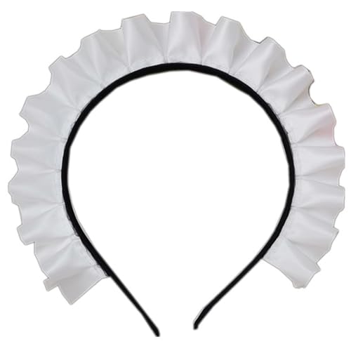 NPXUAMTJ Süße Frauen Anime Versammlungen Haarband Falten Spitze Stirnbänder Japanischer Cosplay Maid Hair Hoop Für Auftritte von NPXUAMTJ