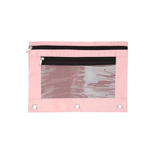 NPXUAMTJ Tragbarer Bleistiftfall Fall 3 Ringe Bindemittel Bleistiftbox Doppel Reißverschlüsse Dateibag School Office Supplies Für Schüler Lagerung von NPXUAMTJ
