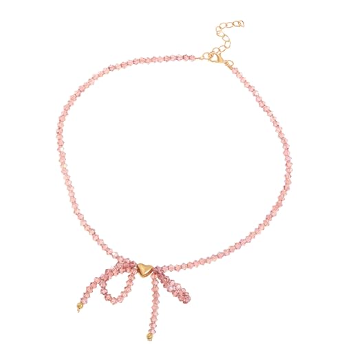 NPXUAMTJ Trendige, robuste Acryl-Perlen-Halskette mit stilvollen Kristallen, Schmetterlings-Schleifen-Akzent für trendige Frauen NPXUAMTJ Trendige, robuste Acryl-Perlen-Halskette mit stilvollen Kristallen, Schmetterlings-Schleifen-Akzent für trendige Frauen von NPXUAMTJ