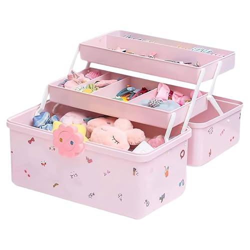 NPXUAMTJ Trendy Hair Accessoire Case Für Kinder Robuste Multilayers Schmuckorganisatoren Mit Aufklebern Home Decoration Für Den Täglichen Gebrauch von NPXUAMTJ