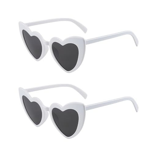 NPXUAMTJ Trendy Heart Design Damen Sonnenbrille Mit Schlankem Effekt Und Farbiger Filter 2 Pack Herzförmige Acryl Sonnenbrille NPXUAMTJ Trendy Heart Design Damen Sonnenbrille Mit Schlankem Effekt Und Farbiger Filter 2 Pack Herzförmige Acryl Sonnenbrille von NPXUAMTJ
