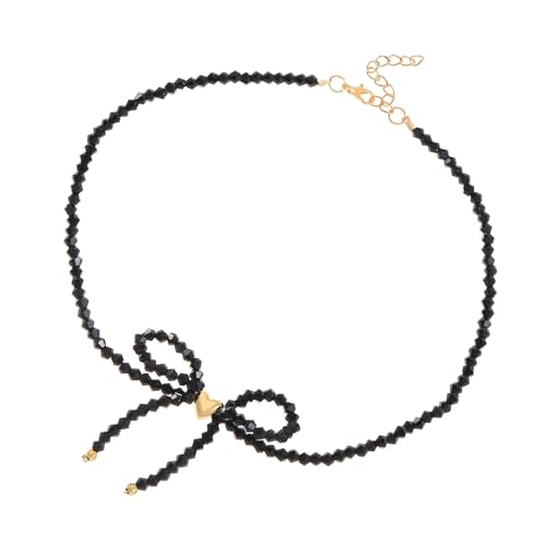 NPXUAMTJ Trendy Robuste Acryl Perlen Halskette Accessoire Mit Stilvollen Kristallen Schmetterling Bowknot Für Trendige Frauen von NPXUAMTJ