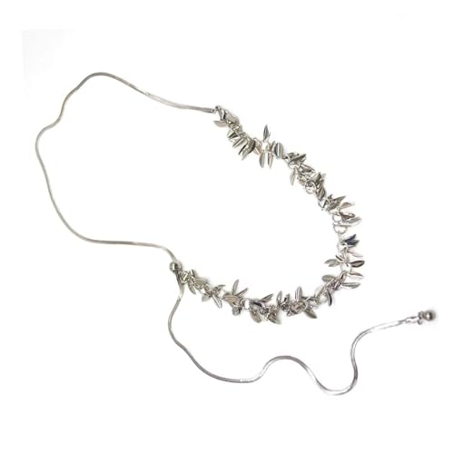 NPXUAMTJ Trendy Schlangenkette Halskette Silber Mit Weizenspeicher Pailletten Quasten Für Freizeitversammlungen Und Abendveranstaltung von NPXUAMTJ