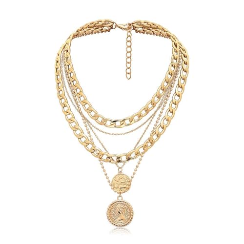 NPXUAMTJ Trendy Verstellbare Geschichtete Münz Halskette Legierung Schmuck Geschenke Für Frauen Alltag Eleganz Mode Multiple Strang Legierung Halskette NPXUAMTJ Trendy Verstellbare Geschichtete Münz Halskette Legierung Schmuck Geschenke Für Frauen Alltag Eleganz Mode Multiple Strang Legierung Halskette von NPXUAMTJ