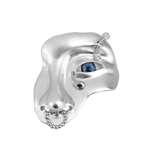 NPXUAMTJ Übertriebener Vintage Halbgesicht Brosche Legierung Pin Modelle Brosche Revers Pin Orcs Maske Brosche Kleidung Pin Juwely von NPXUAMTJ
