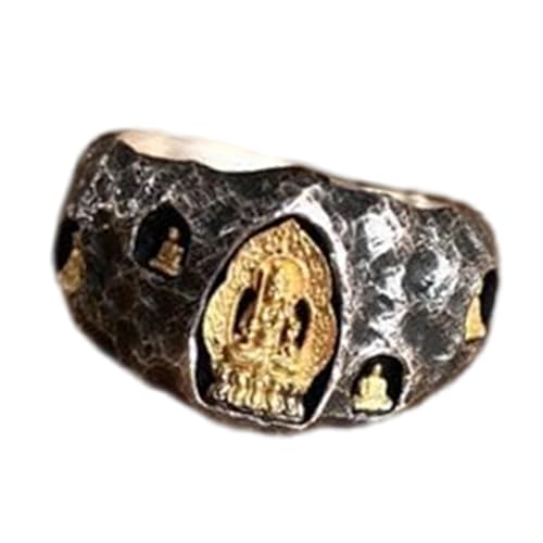 NPXUAMTJ Vintage Charakteristische Ringe Handgefertigte Ringe Statement Legierung Textur Fingerschmuck Für Geschenke Und Besondere Anlässe Einzigartige Handgemachte von NPXUAMTJ