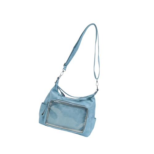 NPXUAMTJ Vintage Clear PU Crossbody Body Verstellbarer Riemen Geräumiger Retro Schultertasche Für Tägliche Essentials Geräumige Klare Pu Crossbody Geldbörse von NPXUAMTJ