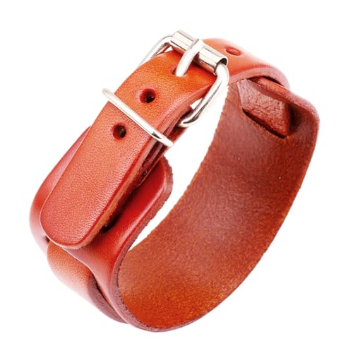 NPXUAMTJ Vintage Punk Verstellbares Handgelenk Manschette Armband Doppelgurt Leder Unisex Handzubehör Leder Doppelschicht Design von NPXUAMTJ