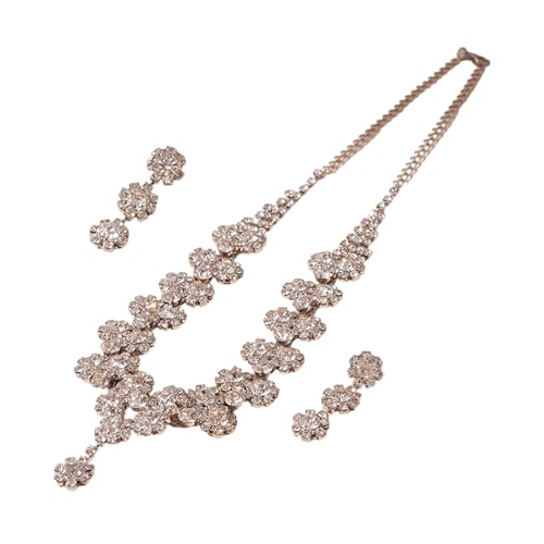 NPXUAMTJ Vintage Styles Sunflowers Stapelbare Halskette Ohrringe Set Women Sonderanlass Juwely Für Partys Versammlungen Art Deco Strasses Schmuck Set Für Braut von NPXUAMTJ