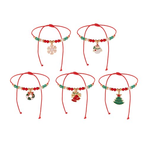 NPXUAMTJ Yuletide Weihnachtsanhänger, weiche Tonperlen, Handkette, verstellbare Länge, Armband, Zubehör von NPXUAMTJ