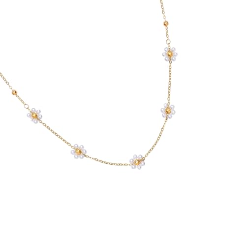 NPXUAMTJ Zarte Blütenheize Kette Schmuck Schmuck Leichte Kupfermaterial von NPXUAMTJ
