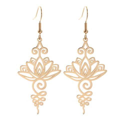 NPXUAMTJ Zarte Blumenblumen Halskette Heilung Halskette Mode Anhänger Ohrring Edelstahl Textur Geeignet Für Frauen Abendparty Schmuck Geeignet von NPXUAMTJ