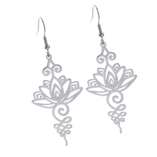 NPXUAMTJ Zarte Blumenblumen Halskette Heilung Halskette Mode Anhänger Ohrring Edelstahl Textur Geeignet Für Frauen Abendparty Schmuck Geeignet von NPXUAMTJ