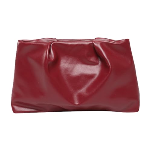 NPXUAMTJ Zeitgenössischer Crinkle Detail Leichtes Handheld Tasche PU Leder Weiche Faltenhochzeit Geldbeutel Eleganter Abend Für Abschlussball Leichtgewicht von NPXUAMTJ