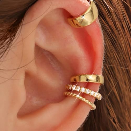 Ohrringe Mit Goldplattiertem Ohrmanschette Einstellbarer Clip Auf Schmuck Stilvolle Ohrzubehört von NPXUAMTJ