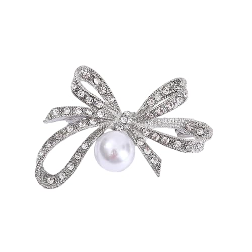 Retro Strasssteine ​​Bowknot Heart Heart Oval Brosche Revers Stecknadel Leichtes Design Vielseitiges Schmuckstück Für Frauen Täglich Trage Stilvoller Brustverzierung Für Formelle Veranstaltung von NPXUAMTJ