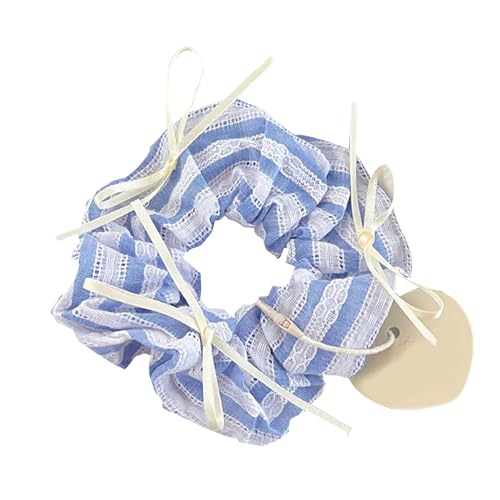 Ribbon Bowknot Haarthuhn Mit Spitzenverkleidung Haare Knackig Elastischer Haaroirloop Dicke Hochsteckfrisuren Haarkreise Haardekoration von NPXUAMTJ
