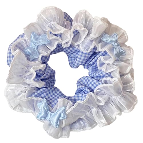 Ruffenrunchies Blau Bowknot Multi Layer Haar Binde Haarseile Scunchies Kostüm Leckiness Haarbiege Risshaarbindung Ruffenrunchies Blau Bowknot Multi Layer Haar Binde Haarseile Scunchies Kostüm Leckiness Haarbiege Risshaarbindung von NPXUAMTJ