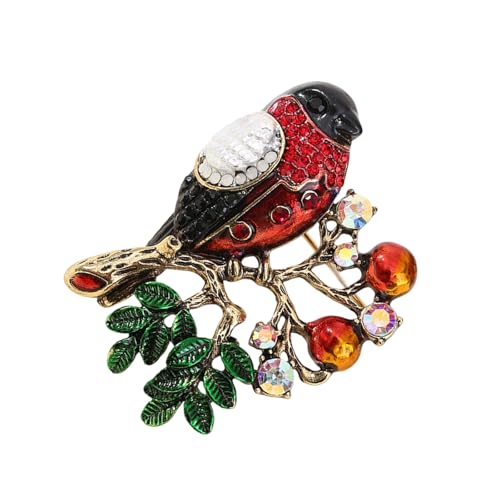 Schimmernde Strasssteine Vogelzweigbrosche Mit Oil Drop Finish Lampelnadel Ideal Für Lässige Und Formelle Outfits Strauchsteine Vogelbrosche von NPXUAMTJ