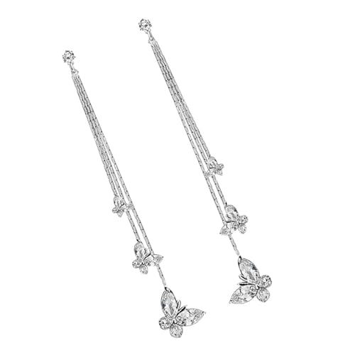 Stilvolle 1 8 Cm Breite Schmetterling Quasten Ohrringe Benutzerfreundlicher Leichtmetallschmuck Mit Funkelnden Kristallen Für Lässige Event Formelle Anlässe Schmetterling Ohrzubehör von NPXUAMTJ