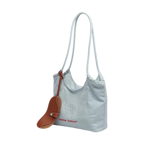 Stilvolle Leinwand Umhängetasche Mit Hundestickstätte Geräumiges Design Unterarmtasche Lässig Handtasche Zum Pendeln Und Reisen von NPXUAMTJ