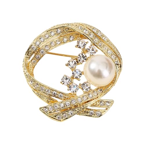 Stilvolle Perlen Strassbrosche Stecknadel Für Abendkleider Büro Kleidung Robuste Leichtmetallschmuck Zubehör Kristalle Brosche Für Abendparty von NPXUAMTJ