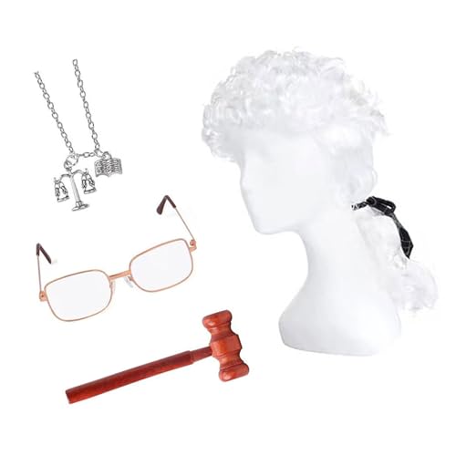 Synthetic Lawyer Judge Cosplay Perücken Entsprechen Lockige Wedig Wigs Für Die Schulpartei von NPXUAMTJ