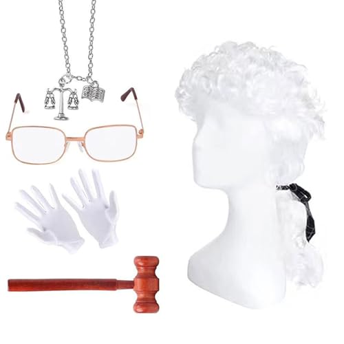 Synthetic Lawyer Judge Cosplay Perücken Entsprechen Lockige Wedig Wigs Für Die Schulpartei von NPXUAMTJ